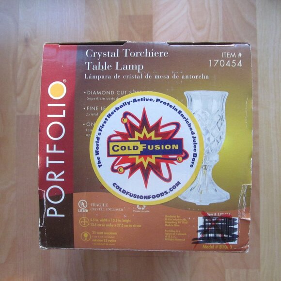 Diamond Cut Lead Crystal Table Lamp NEW - Picture 2 of 4